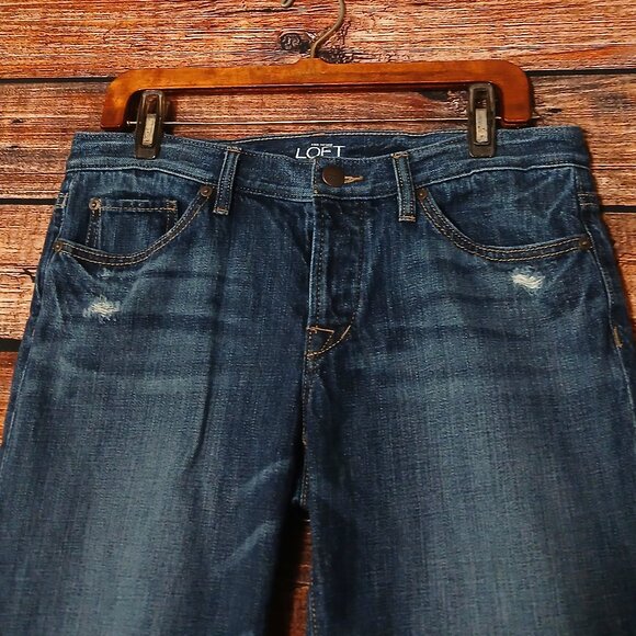 Ann Taylor LOFT Jeans 6 28 Boyfriend Low Rise Button Fly Ankle - Picture 4 of 9
